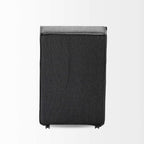 HomeRoots Fully Upholstered Grey Fabric Dining Chair on Casters