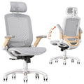 GABRYLLY Ergonomic Office Chair, High Back Home Desk Chair with Flip-Up Arms, Headrest, 90-120 Tilt and Wide Cushion, 400LBS Whi