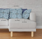 HomeRoots Blue White Black Sapphire White Cloverleaf Boho Suede Throw Pillow