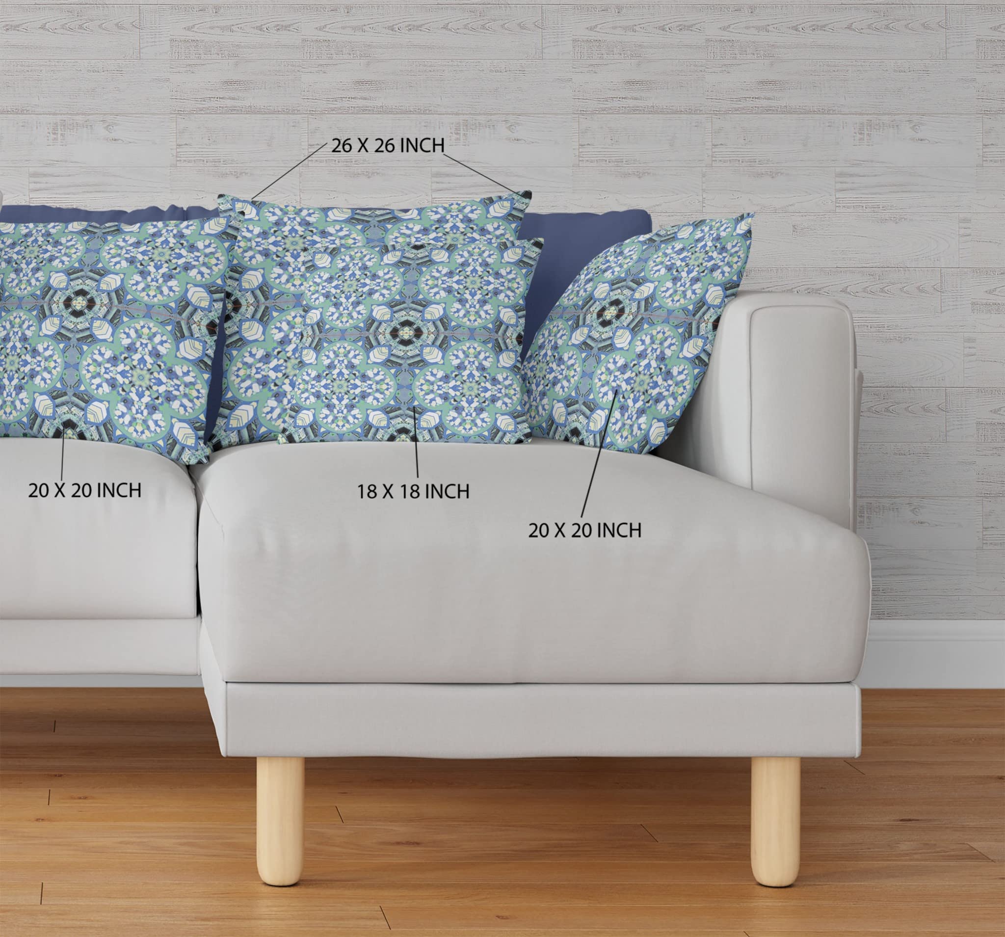 HomeRoots Blue White Black Sapphire White Cloverleaf Boho Suede Throw Pillow
