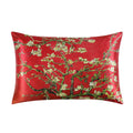 Alaska Bear Luxury Silk Pillowcase For Beauty Sleep, Genuine 22 Momme Mulberry Silk Pillow Case Slip For Room Decor, Red Cherry