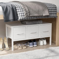 BOLUO Closet Storage with 3 Fabric Drawers Small White Dresser for Closet Floor Organizer Dorm Bedroom White