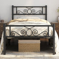 Yaheetech Twin Xl Bed Frames Metal Platform Bed With Headboard And Footboard No Box Spring Needed Easy Assembly,Ground Clearance: 12.6''/Black/Twin Xl Bed