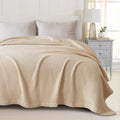 Great Bay Home 100% Cotton Waffle Weave Thermal Blanket. Super Soft Season Layering. Mikala Collection (Full/Queen, Taupe)