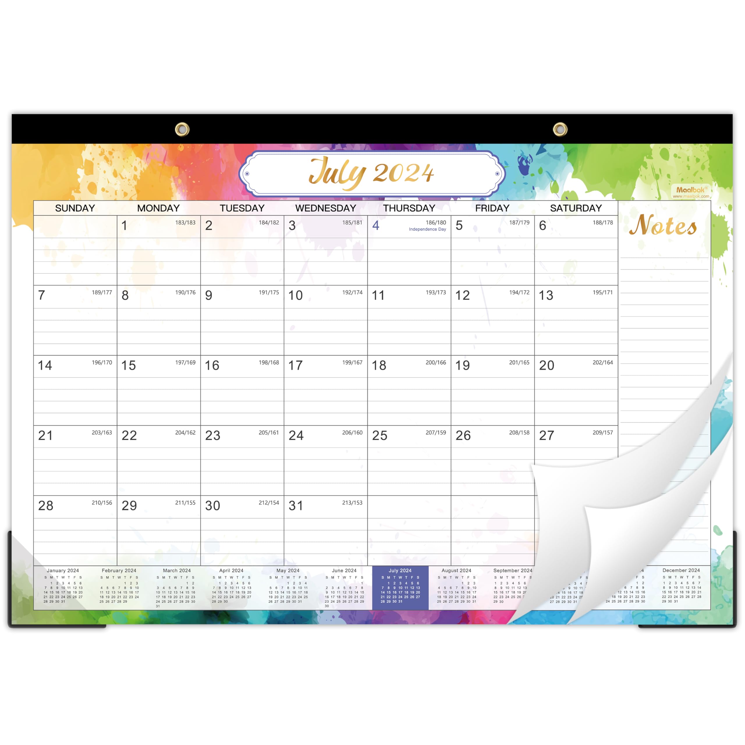 2024-2025 Desk Calendar - 2024-2025 Calendar From July 2024 - December 2025, 18 Months Monthly Desk Calendar, 17' X 12', Desk