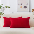 Home Brilliant Pillow Covers 12X20 Decorative Throw Pillows For Couch Pack Of 2 Striped Corduroy Lumbar Rectangle Indoor Pillow