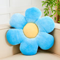 Kcvvcr Blue Flower Pillow, Soft 19.6 ' Flower Throw Pillow, Cute Flower Shaped Floor Pillow, Aesthetic Floral Plush Daisy Decor