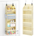 Lifewit 4 Tier Over the Door Diaper Organizer for Nursery, Large Heavy Duty Hanging Storage with 4 Mesh Side Pockets, Sturdy Bac