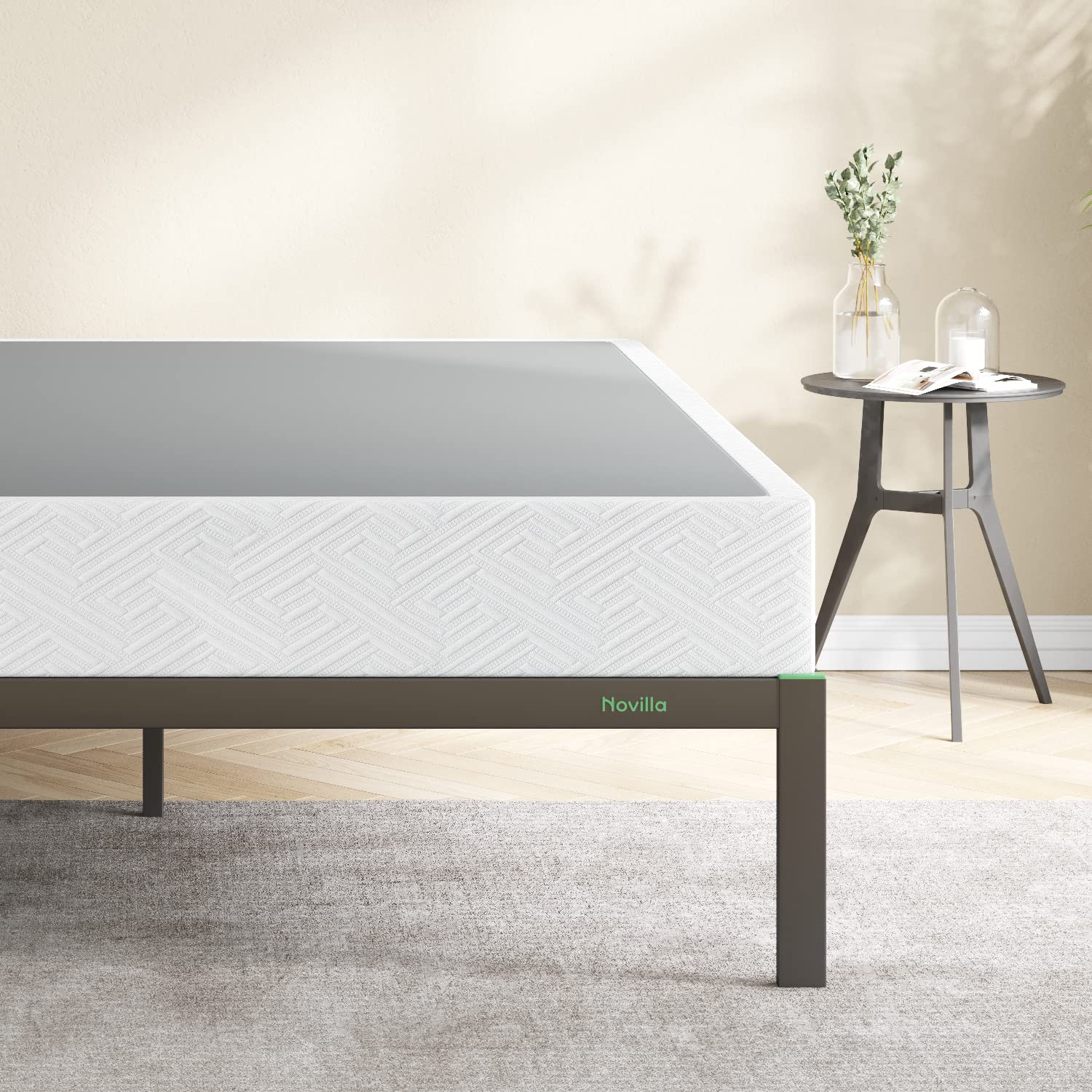 Novilla Full Box Spring,8 Inch Metal Box Spring Supports For All Types Of Mattress/Extra-Strong Support & Non-Slip, No Noise, Easy Assembly