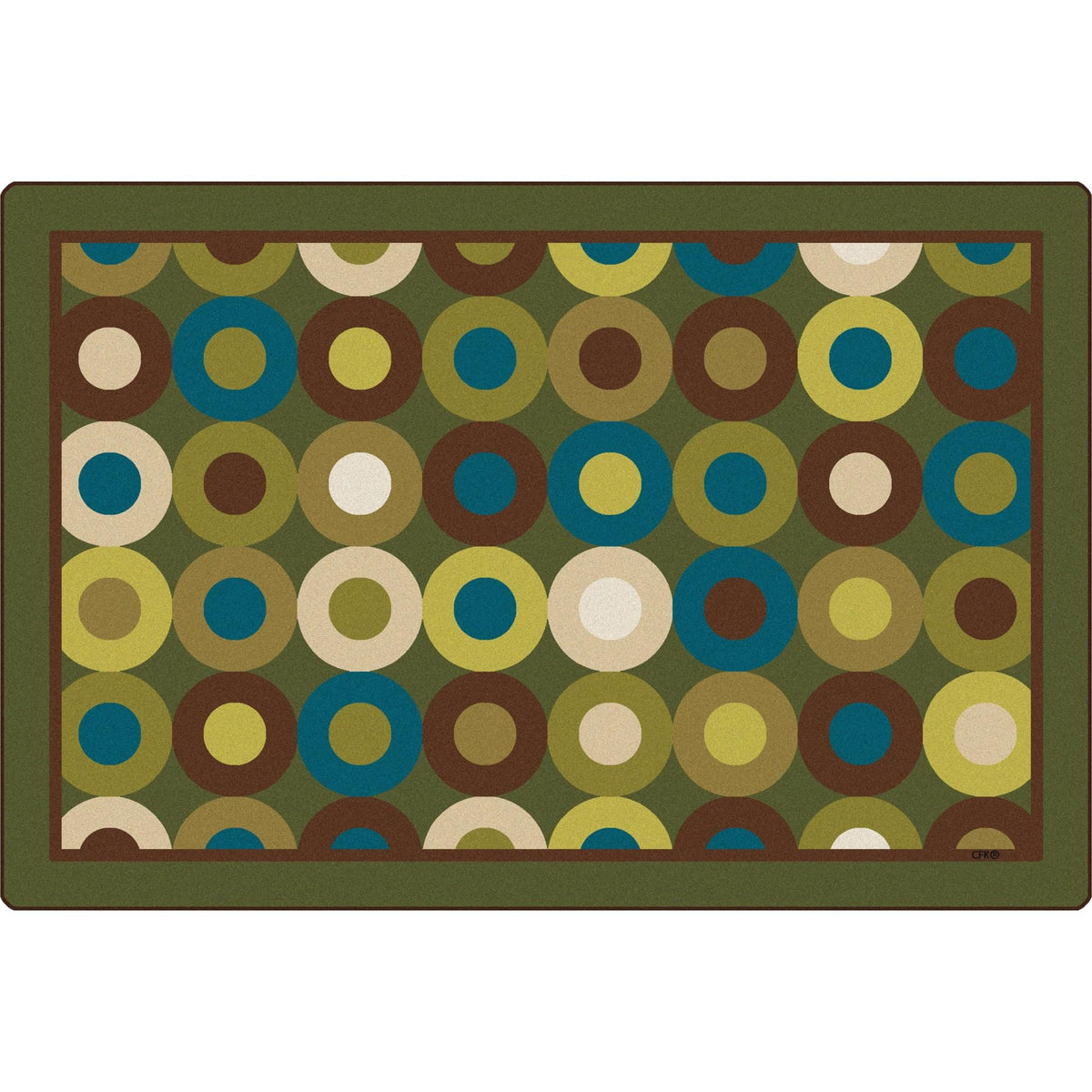 Carpets For Kids 13728 Calming Circles Decorative Rug 8Ft X 12Ft Rectangle Multi