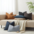 Juspurbet Blue Boucle Lumbar Broadside Throw Pillow Covers 12X20 Inch Set Of 2 For Couch Bedroom Sofa Living Room Decorative Sof