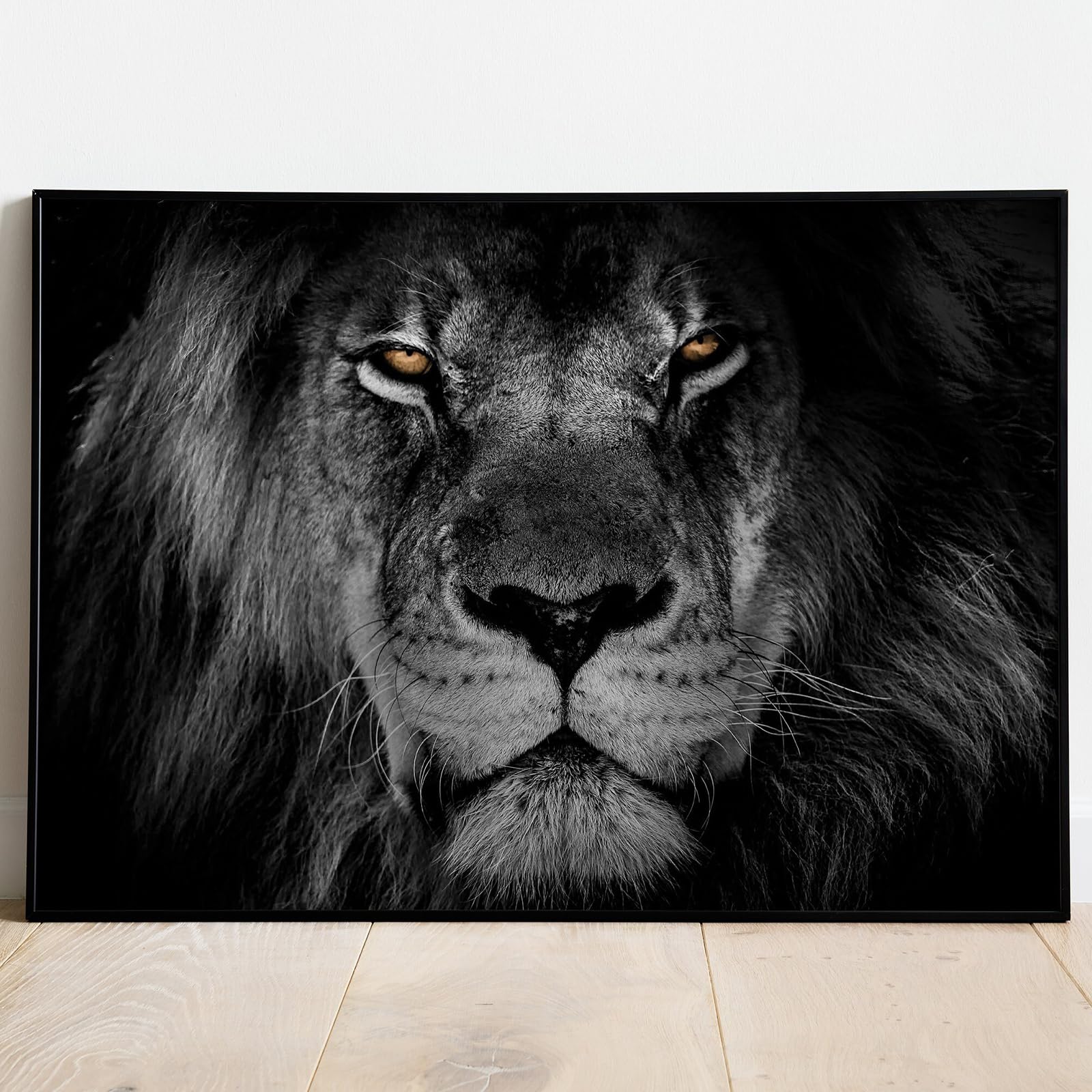 Black And White Lion Wall Art Abstract Wild Animal Painting Lion Portrait Canvas Black And White Animal Prints Lion Pictures For