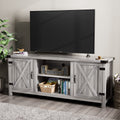 YESHOMY Modern Farmhouse TV Stand with Two Barn Doors and Storage Cabinets for Televisions up to 65+ Inch, Entertainment Center 