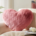 YRXRUS Heart Shaped Pillow, Cute Love Heart Pillow, Small Rose Heart Pillows Gifts, Faux Rabbit Fur Love Coquette Room Decor, Th