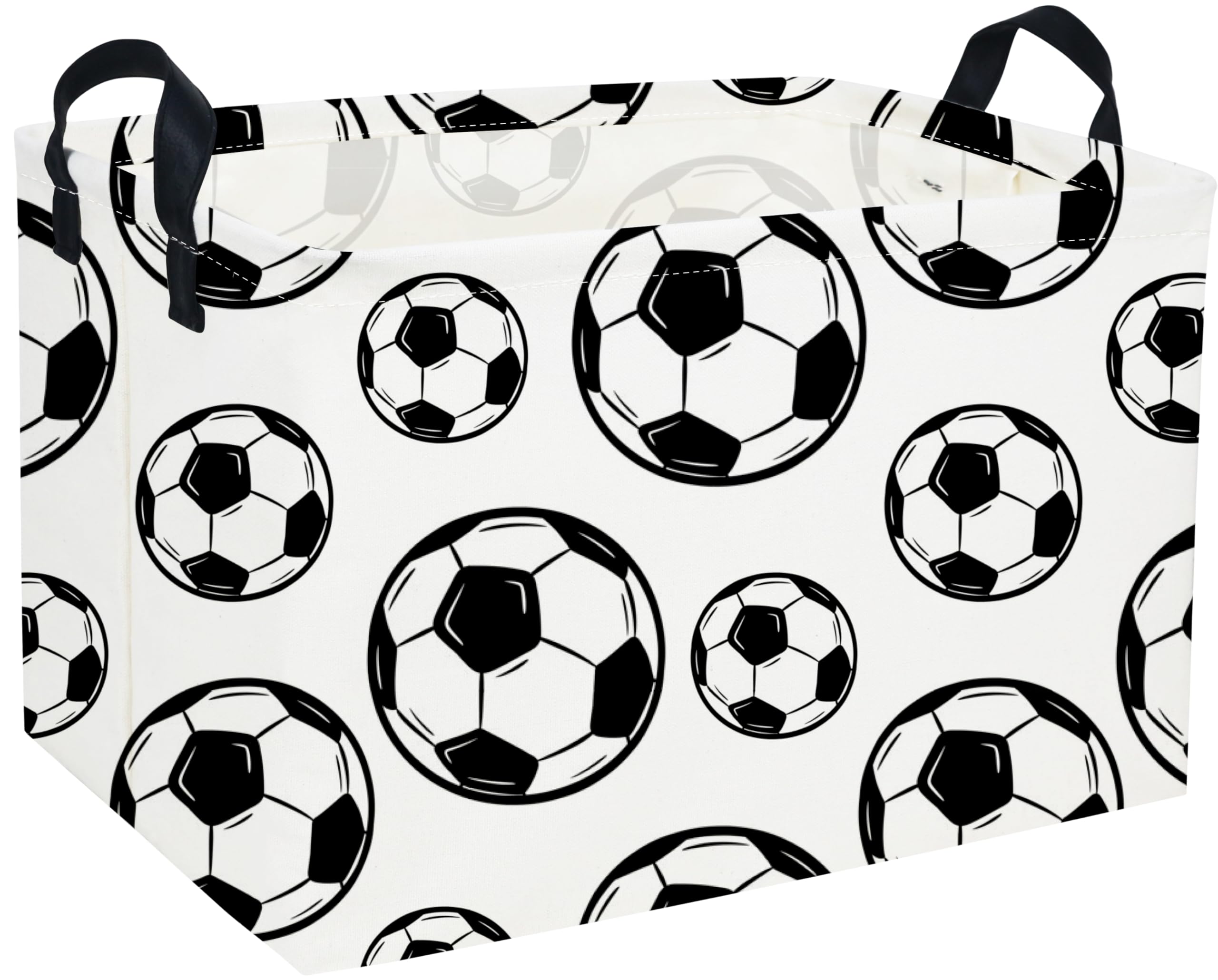 Essme Rectangular Soccer Basket Kids Storage Box,Boys Storage Bins Organizer with Handles for Room Decor, Kids Basket,Shelf Bask