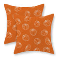 Aeioae Fall Pillow Covers 16X16 Inch Set Of 2,Burnt Orange White Pumpkin Throw Pillows Case,Autumn Outdoor Decorative Square Lin