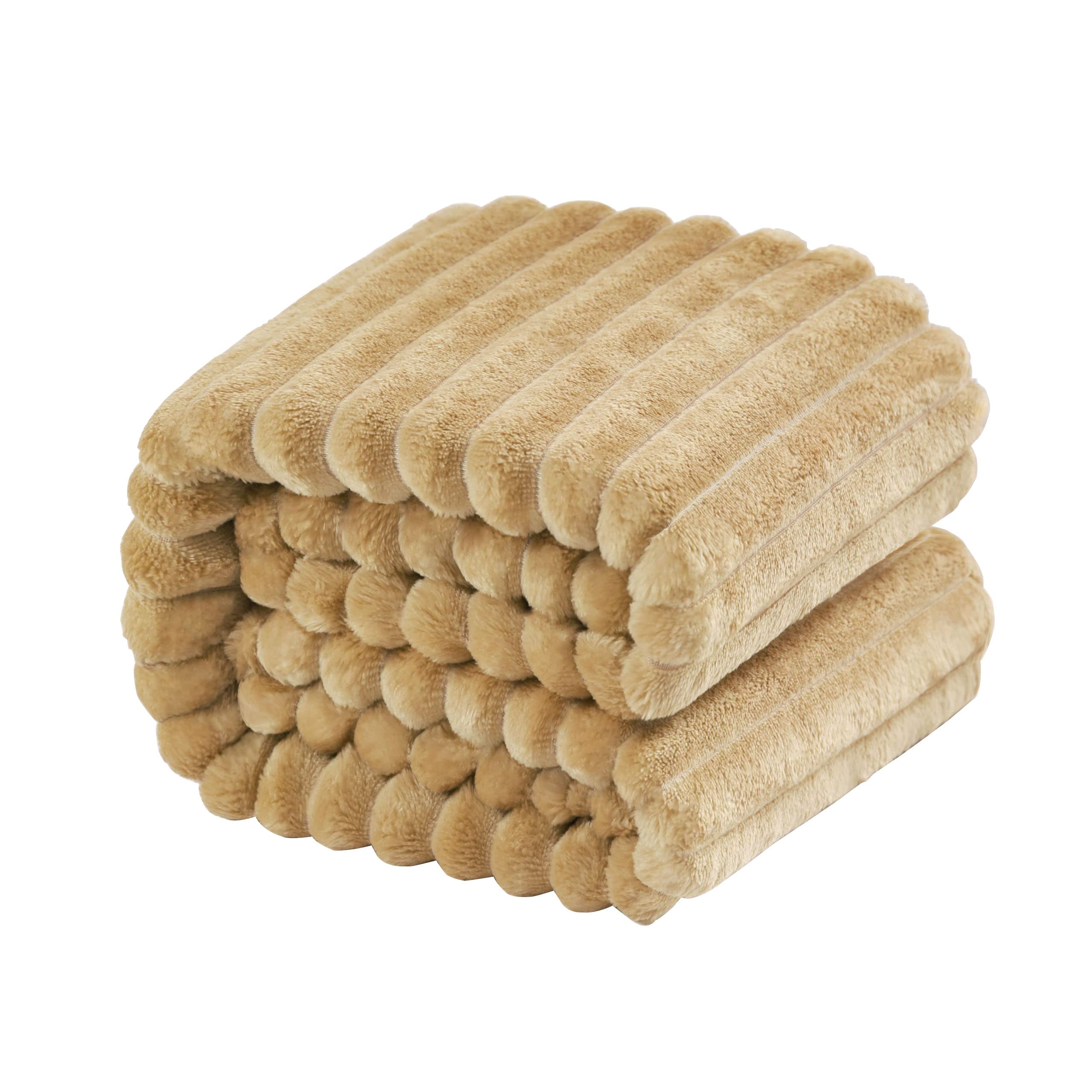 Ntbay Plush Flannel Twin Bed Blanket, 60X80 Inches Soft And Warm Lightweight Bed Blanket With Striped Texture Bed Blanket For Co