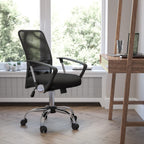Flash Furniture Mid-Back Black Mesh Swivel Task Chair With Chrome Base