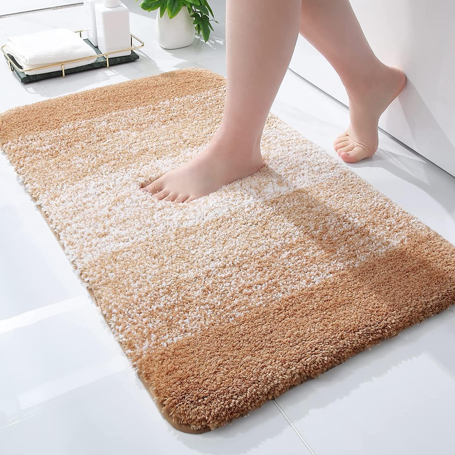 WeProve Microfiber Bath Mat Soft Anti Slip Water Absorbent AntiSkid for Home Kitchen Bathroom, Bedroom, Door, Floor (Multi)