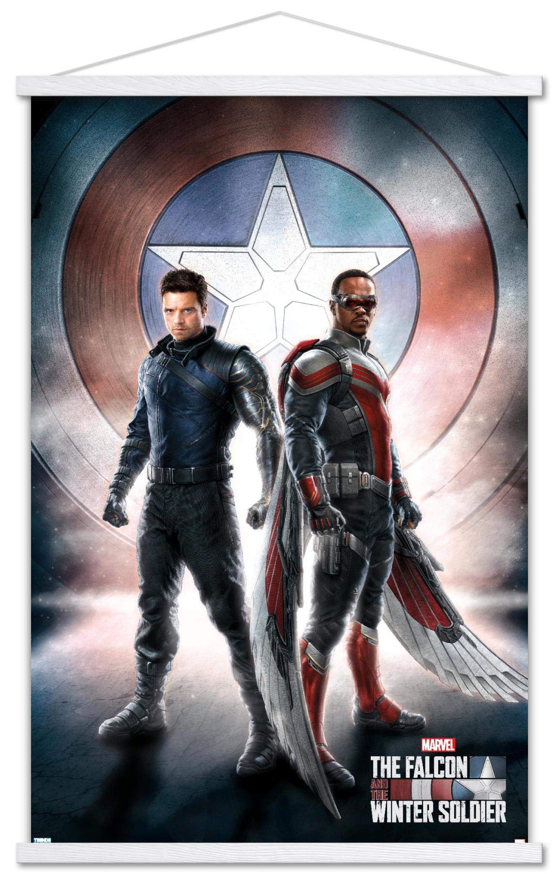 Trends International Marvel Television - Falcon and Winter Soldier - One Sheet Wall Poster, 22.375 x 34, Print and White Hanger 