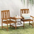 Dalam Hardwood Conversation Set with Attached Coffee Table and Umbrella Hole