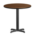 Flash Furniture Graniss 30'' Round Walnut Laminate Table Top with 22'' x 22'' Table Height Base
