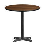 Flash Furniture Graniss 30'' Round Walnut Laminate Table Top with 22'' x 22'' Table Height Base