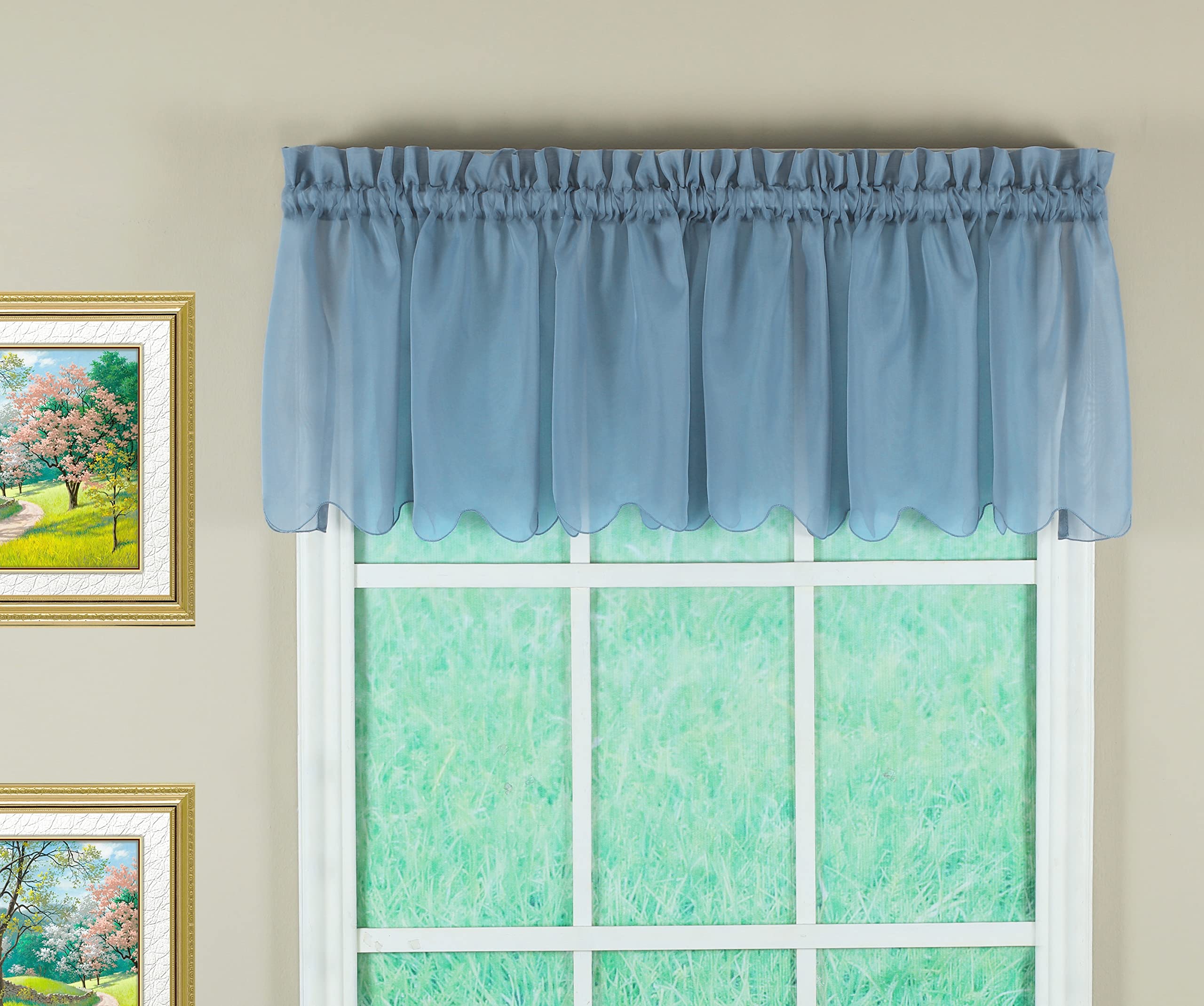 Today'S Curtain Emelia Original Voile Valance 14', Wedge Blue, 60' W X 14' L