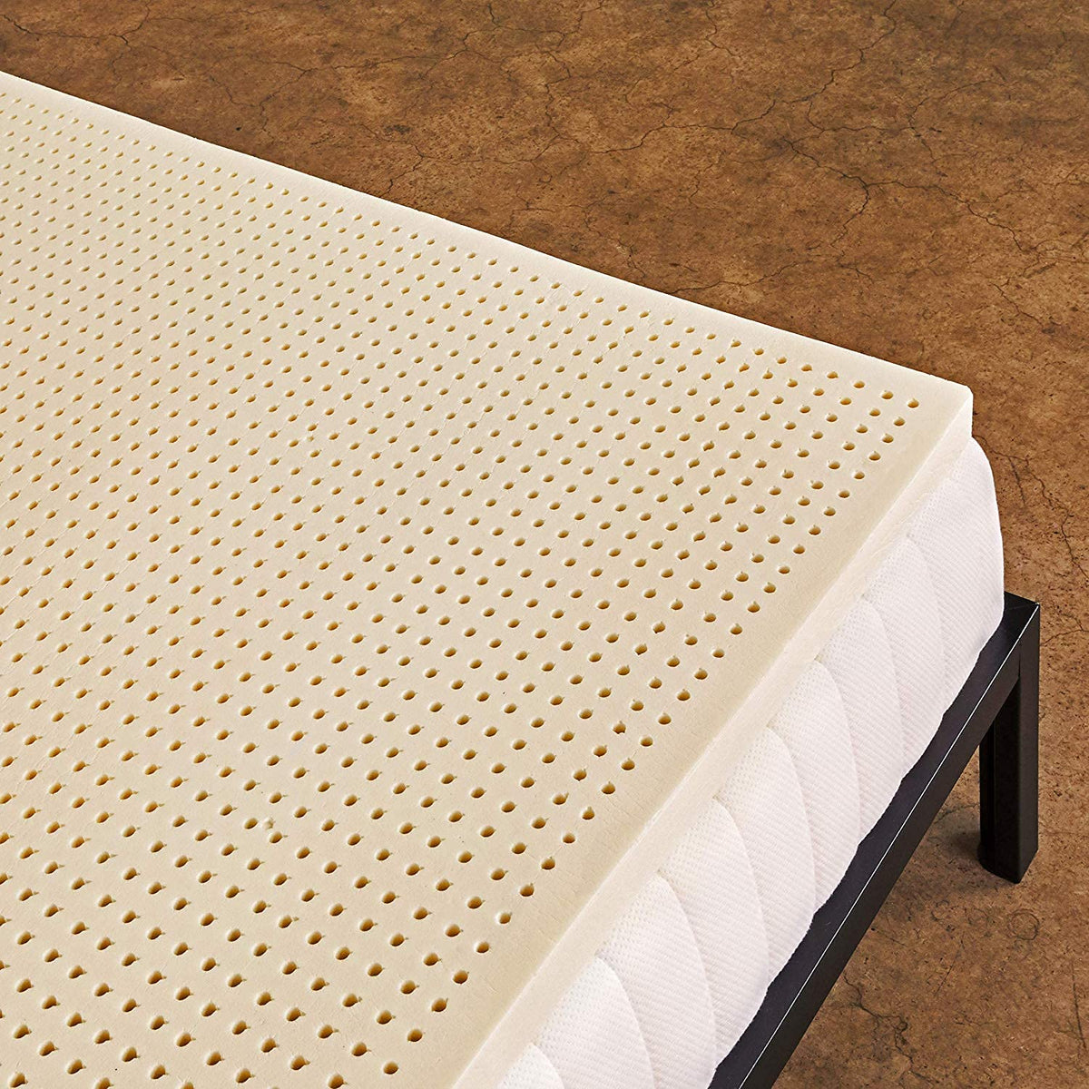 Pure Green Natural Latex Mattress Topper - Medium Firmness - 3 Inch - Queen Size (Gols Certified Organic)