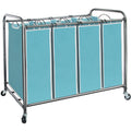 STORAGE MANIAC Laundry Sorter 4 Section, Laundry Hamper with Wheels, Laundry Basket Sorter, Laundry Separator Hamper, Laundry Di