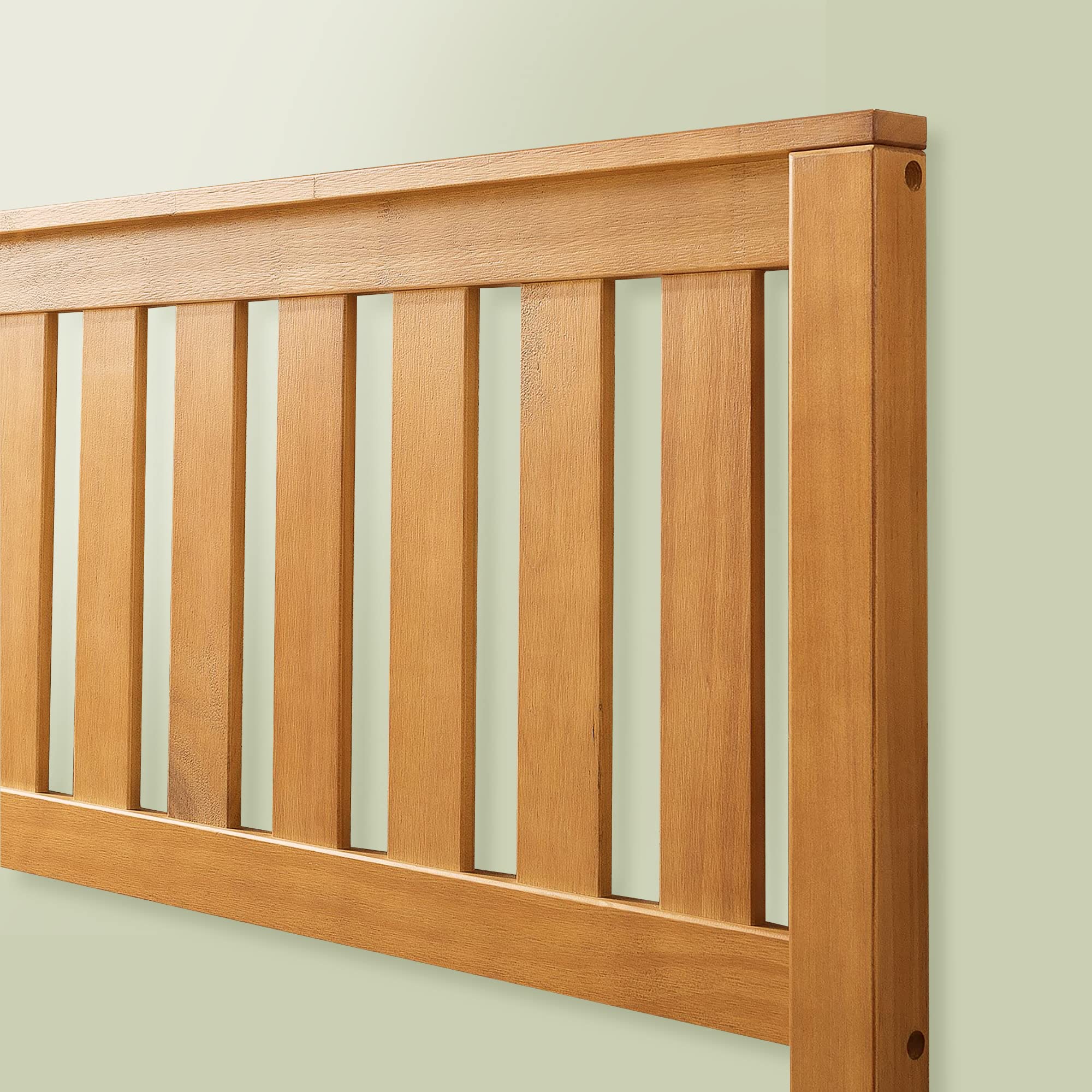 Zinus Alexia Wood Platform Bed Frame with Headboard, Rustic Pine, Queen