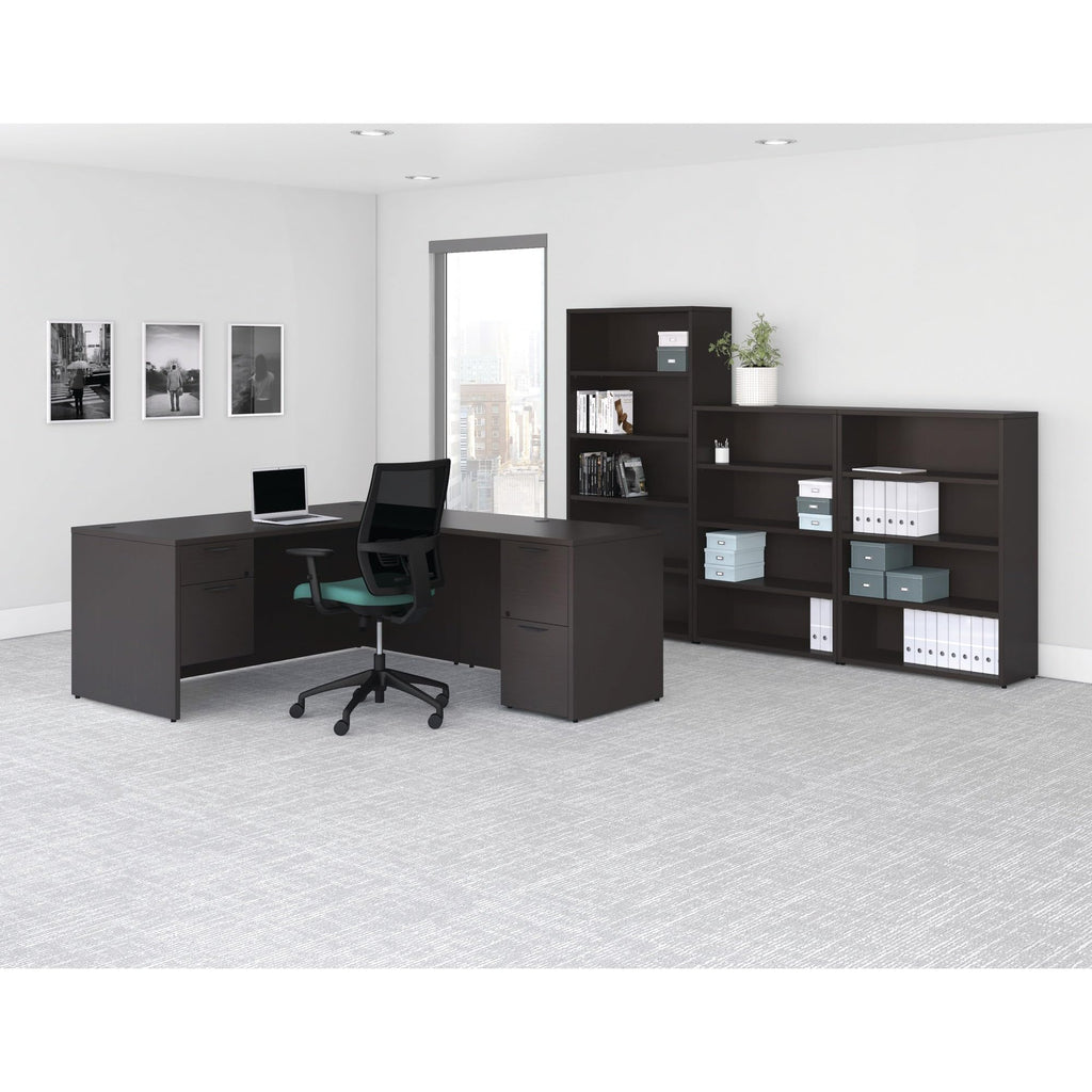 Lorell Prominence 2.0 Espresso Laminate Bridge, 48" X 24" X 29"