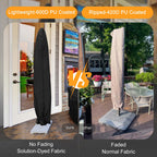 Nettypro Patio Umbrella Cover For 10 To 11Ft Offset Umbrella, Fade Resistant Waterproof Outdoor Cantilever Parasol Banana Umbrellas Cover With Zipper And Rod, Black