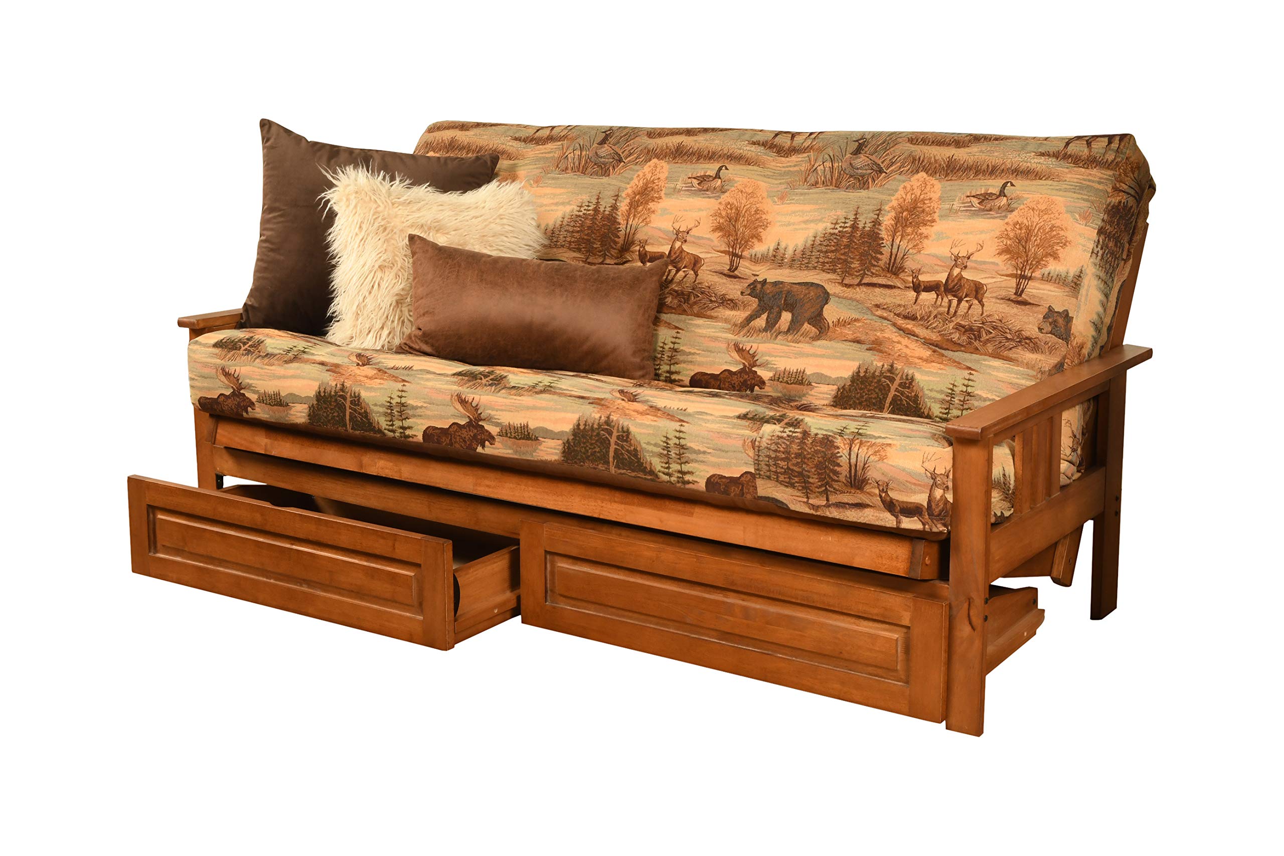 Kodiak Furniture Monterey Futon Set With Storage Drawers, With Barbados Base And Canadian Mattress