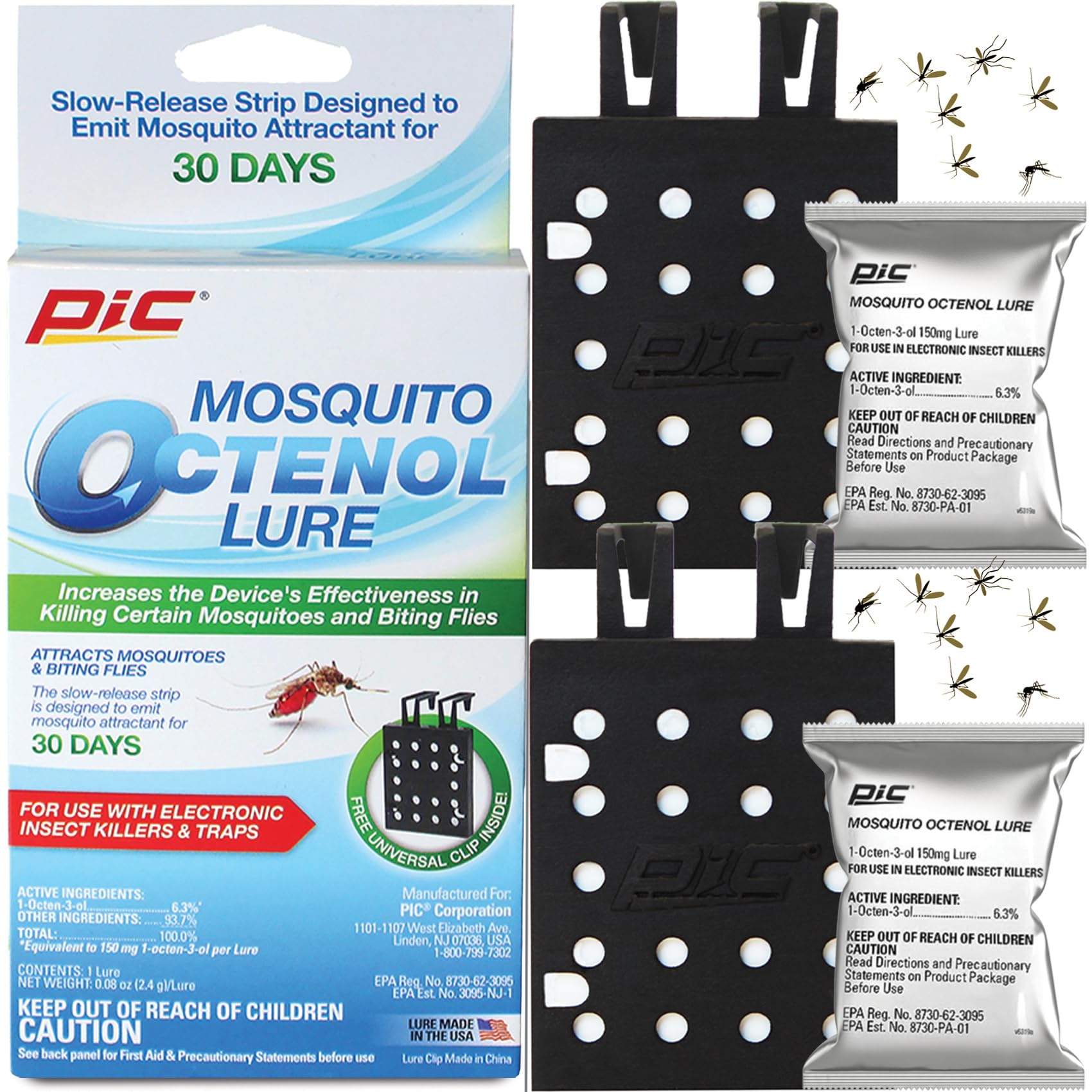 Pic Mosquito Octenol Lure (6 Pack), Attracts Mosquitoes, For Use With Electronic Insect Killers & Traps