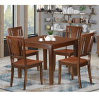 East West Furniture OXDU5-MAH-W 5 Piece Dining Table Set for 4 Includes a Square Kitchen Table and 4 Kitchen Dining Chairs, 36x36 Inch, Mahogany