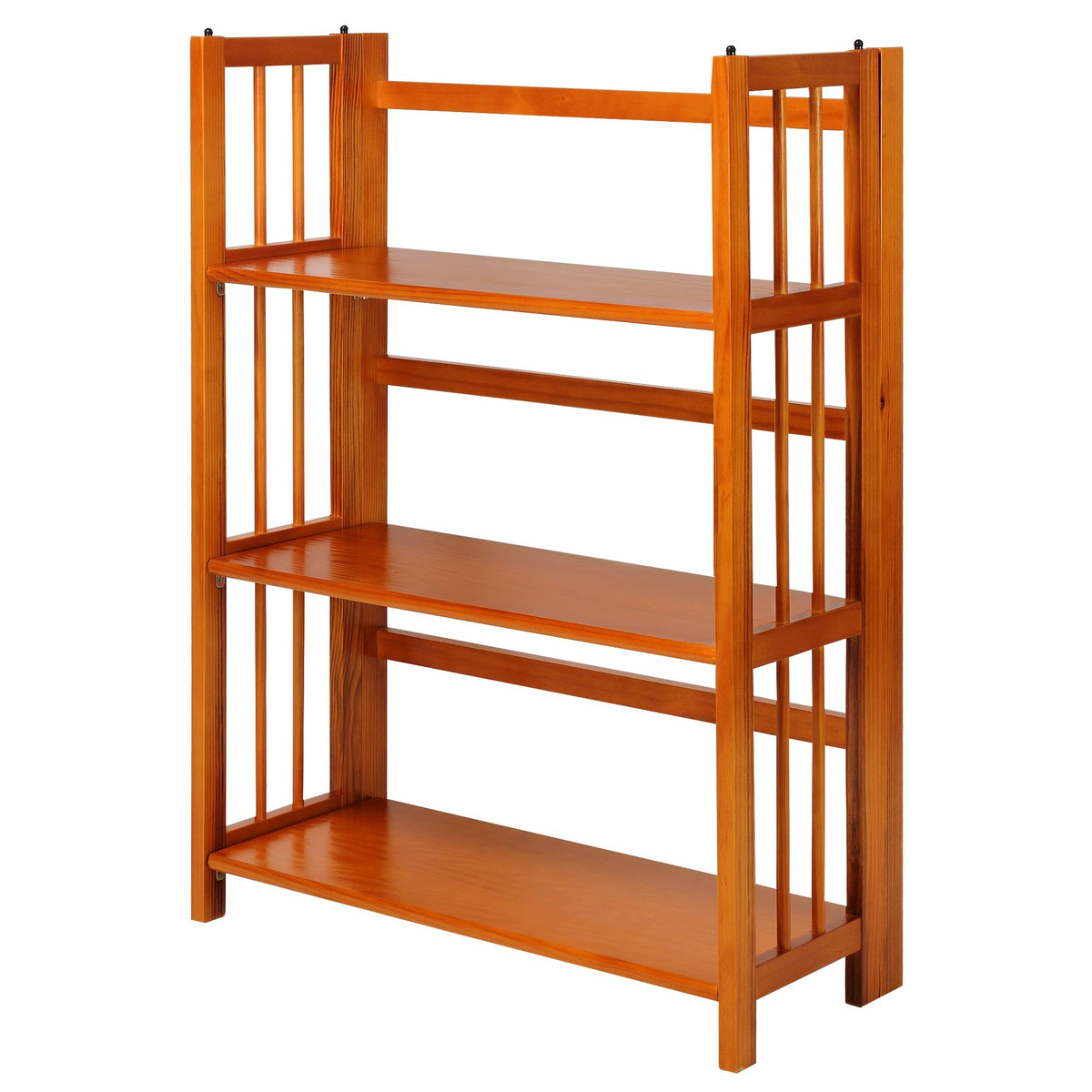 Casual Home 3-Shelf Folding Stackable Bookcase (27.5&quot; Wide)-Honey Oak