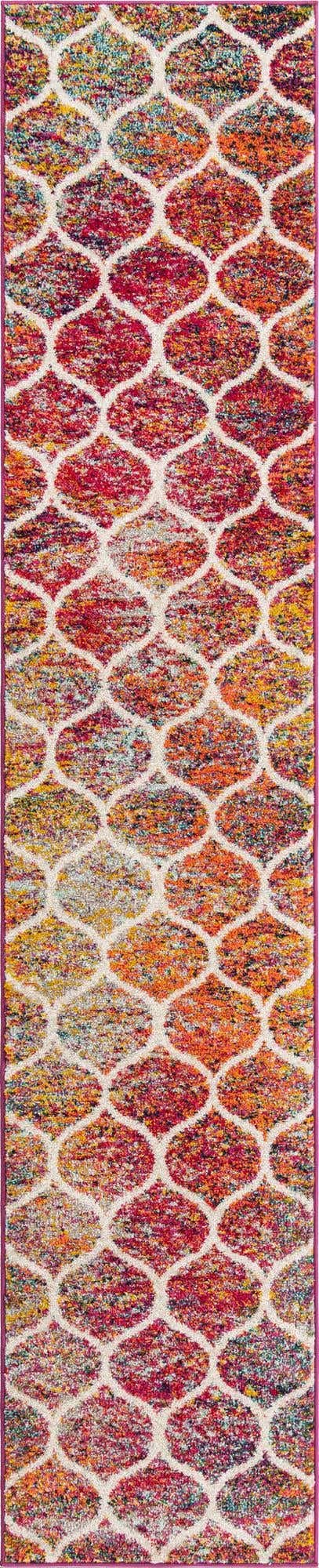 Unique Loom Trellis Frieze Collection Area Rug - Rounded (2 x 10 Runner, Multi/ Black)