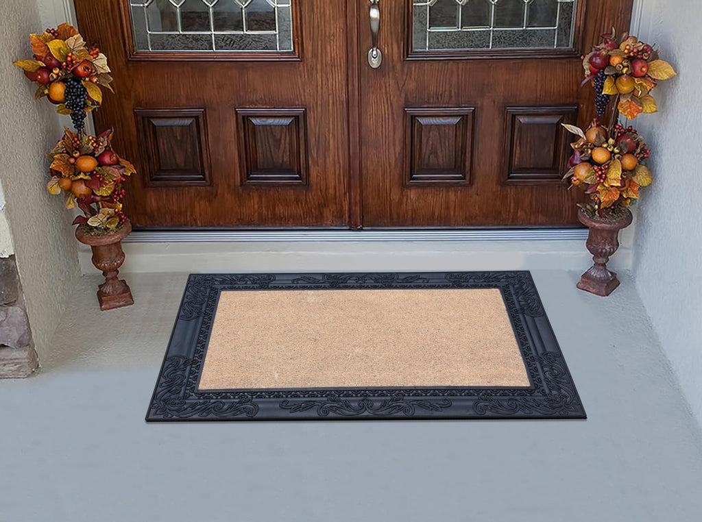 A1Hc Natural Coir And Rubber Door Mat, 24X36, Thick Durable, Heavy Duty, Thin Profile Door Mat, Easy To Clean, Long Lasting, Fro