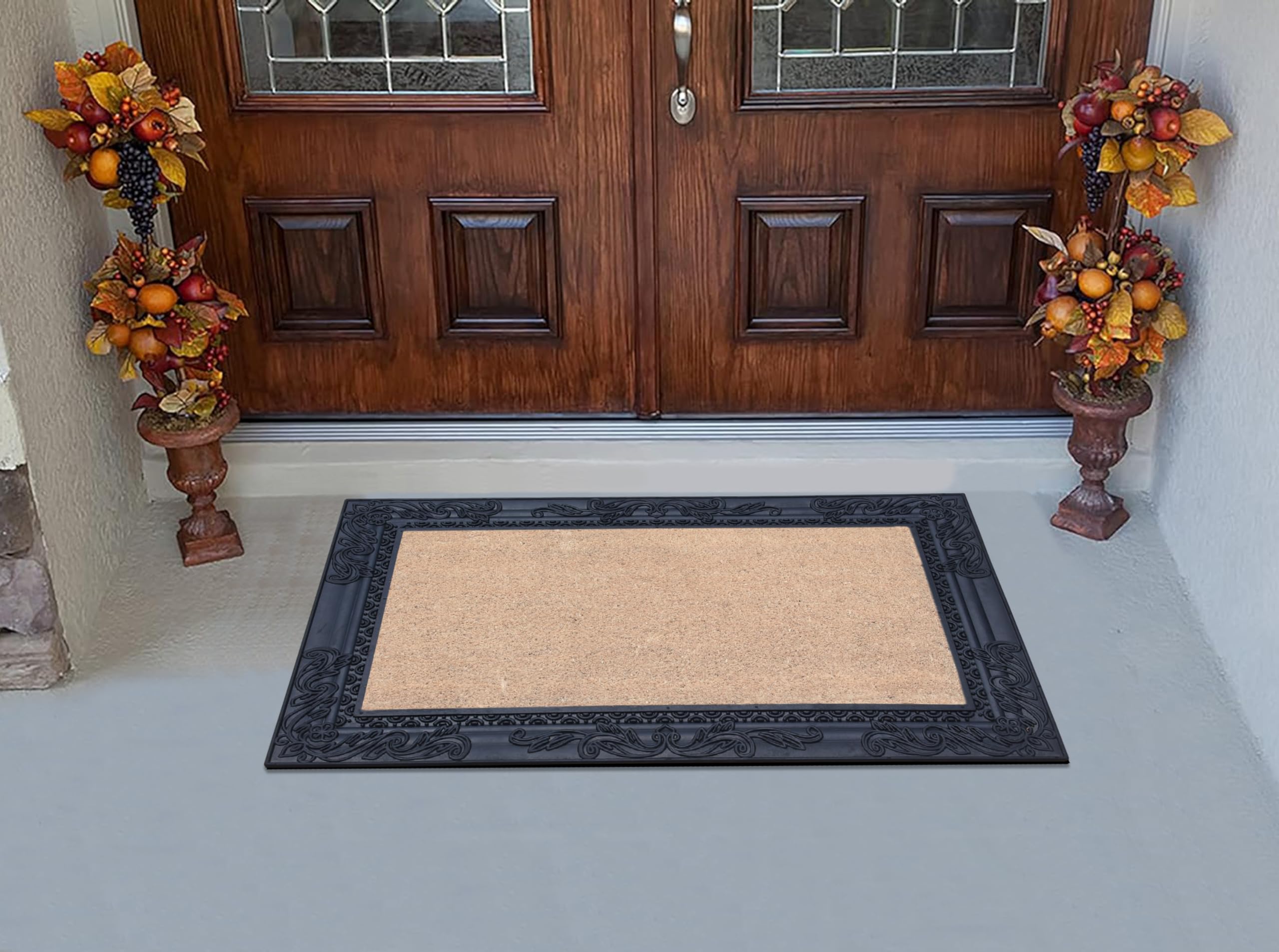 A1Hc Natural Coir And Rubber Door Mat, 24X36, Thick Durable, Heavy Duty, Thin Profile Door Mat, Easy To Clean, Long Lasting, Fro