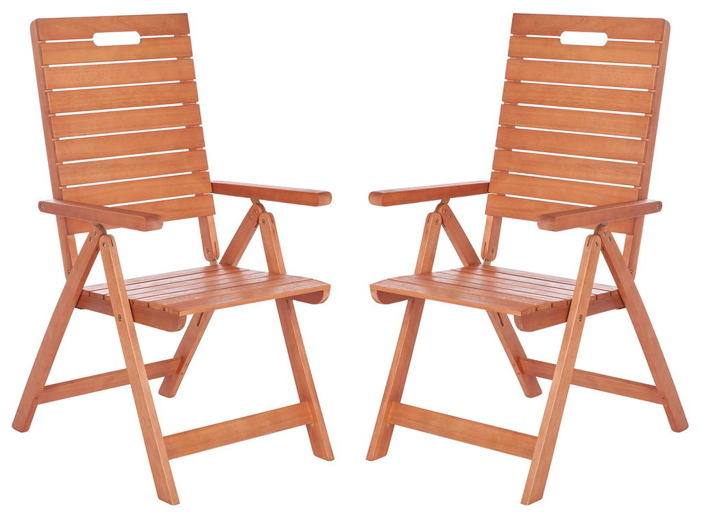 Safavieh Outdoor Collection Rence Natural Brown Folding Chairs (Set Of 2)