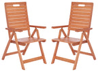 Safavieh Outdoor Collection Rence Natural Brown Folding Chairs (Set Of 2)