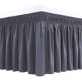 Biscaynebay Wrap Around Bed Skirts For King & Cal King Beds 19' Long Drop, Dark Grey Adjustable Elastic Dust Ruffles Easy Fit W