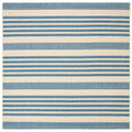 SAFAVIEH Courtyard Collection 4' Square Beige/Blue CY6062 Stripe Indoor/ Outdoor Patio Backyard Mudroom Accent Rug
