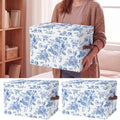 Domensi 2 Pack Large Storage Bins, Lidded, 14x10x9.5 Inch, Blue