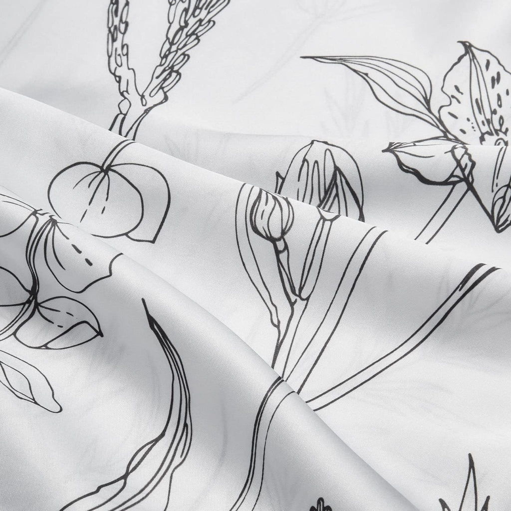 Exq Home Satin Body Pillow Pillowcase Super Soft Silk Pillowcase, Body Pillow Cover With Envelope Closure Flowers With White Bac