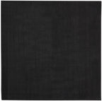 Nourison Essentials Indoor/Outdoor Black 5' X Square Area Rug, Easy Cleaning, Non Shedding, Bed Room, Living Room, Dining Room,