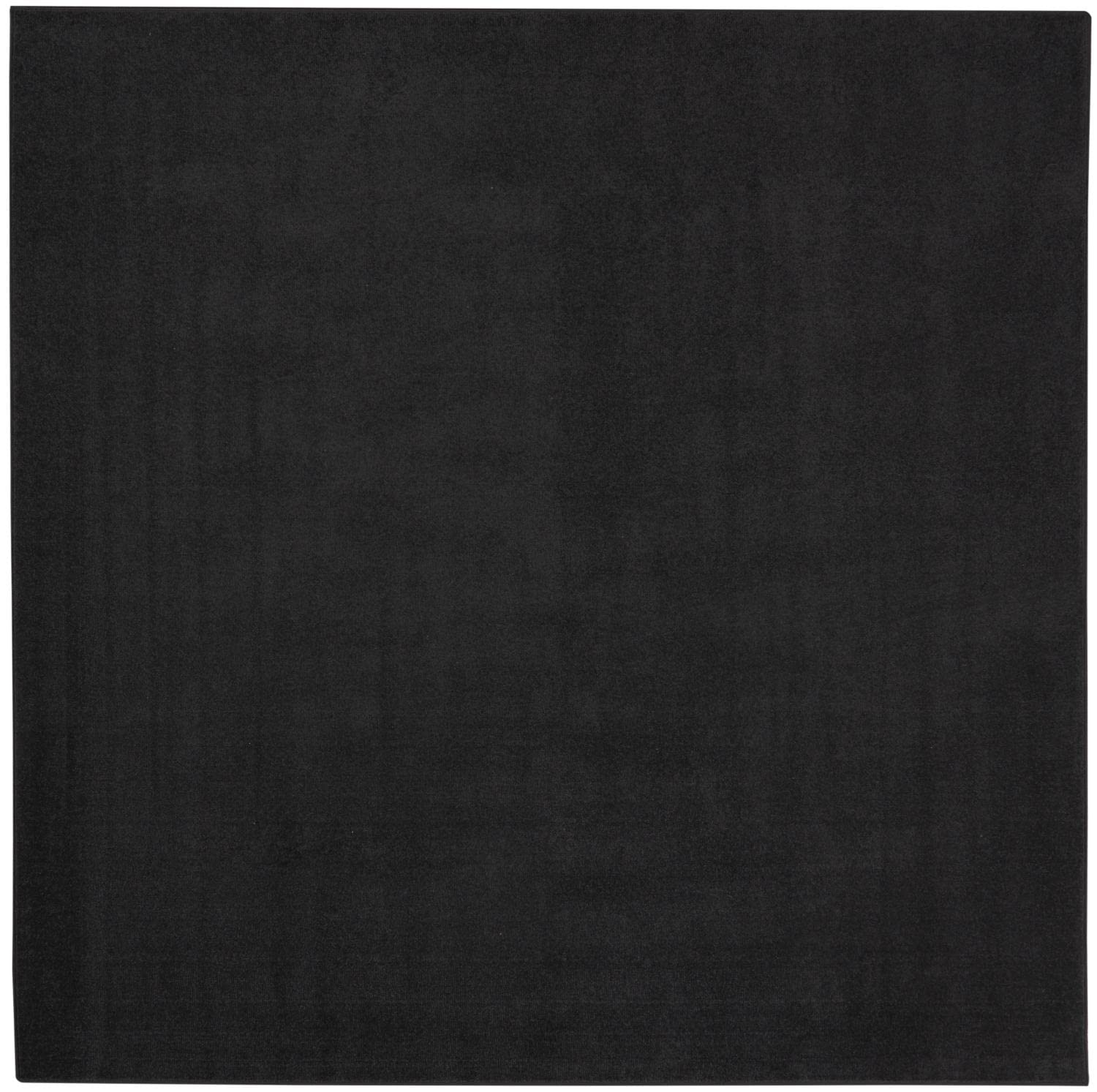 Nourison Essentials Indoor/Outdoor Black 5' X Square Area Rug, Easy Cleaning, Non Shedding, Bed Room, Living Room, Dining Room,
