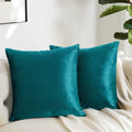 Gigizaza D  Cor Throw Couch Pillow Covers Set Of 2,Sofa Cushion Teal Peacock Green Pillow Covers,Velvet Pillow Cases 24 X 24Inch