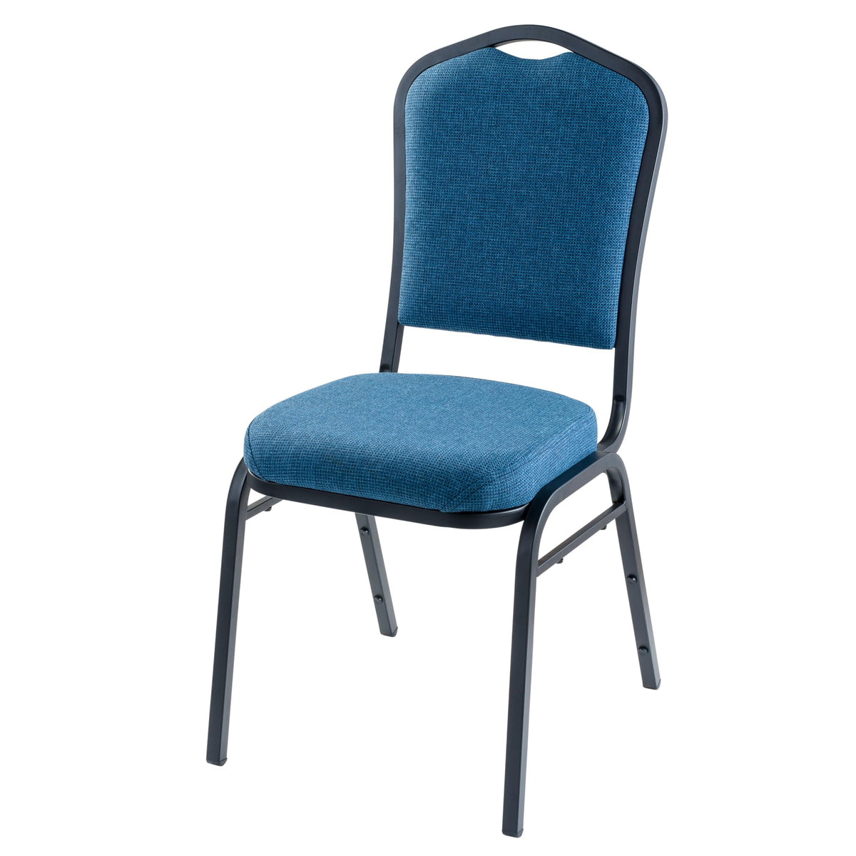 National Public Seating 9300 Series Deluxe Fabric Upholstered Stack Chair, Natural Blue Seat/Black Sandtex Frame